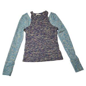 We The Free Out of Control Top Multicolor Long Sleeve Womens Small Boho Ribbed